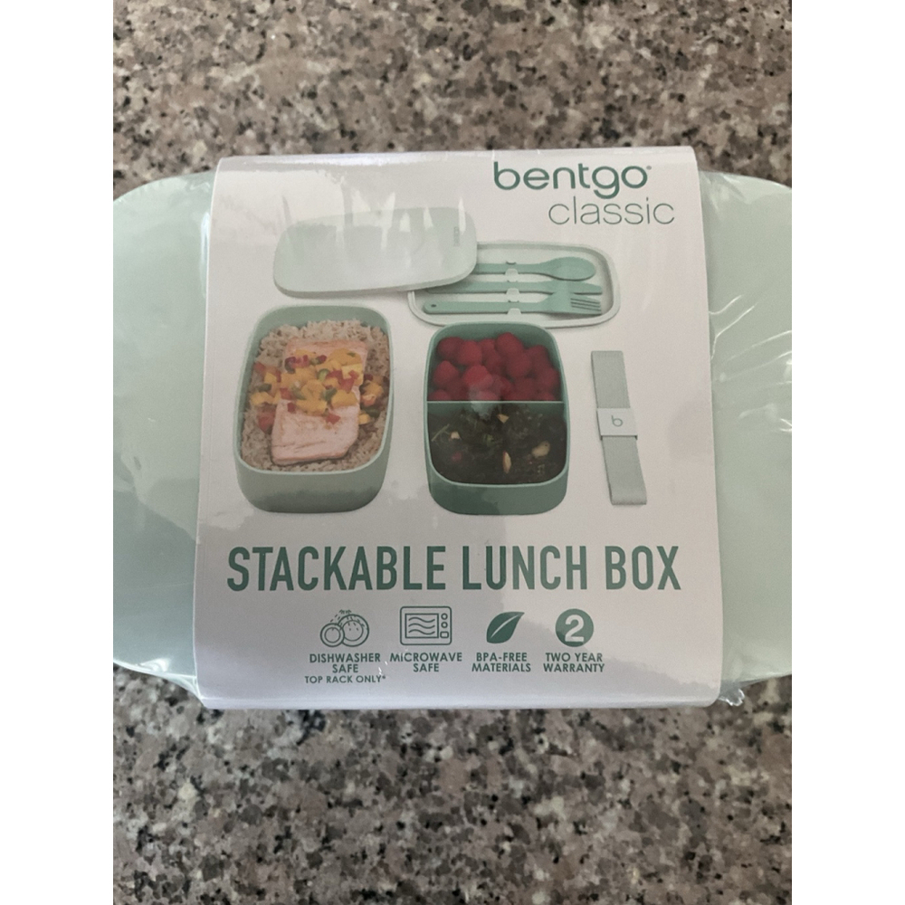 Bentgo Classic All-in-One Stackable Bento Lunch Box Container Mint & Light Green - Picture 3 of 8